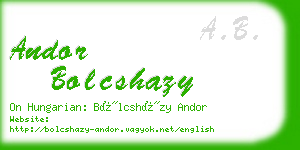 andor bolcshazy business card